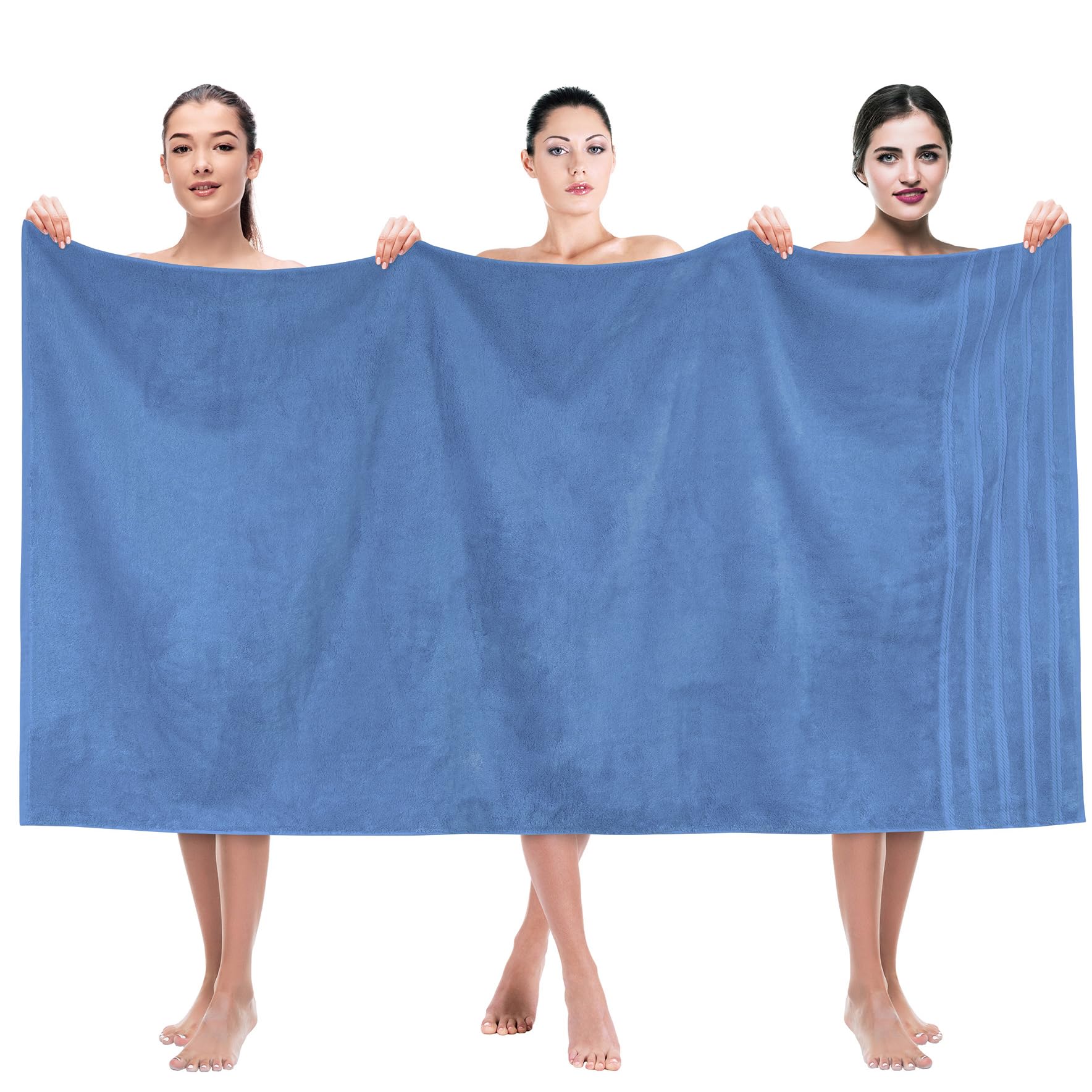 American Soft Linen Luxury 4 Piece Bath Towel Set, 600 GSM 100% Cotton Turkish Bath Towels for Bathroom, 27x54 in Large Bathroom Shower Towels, Dark Gray