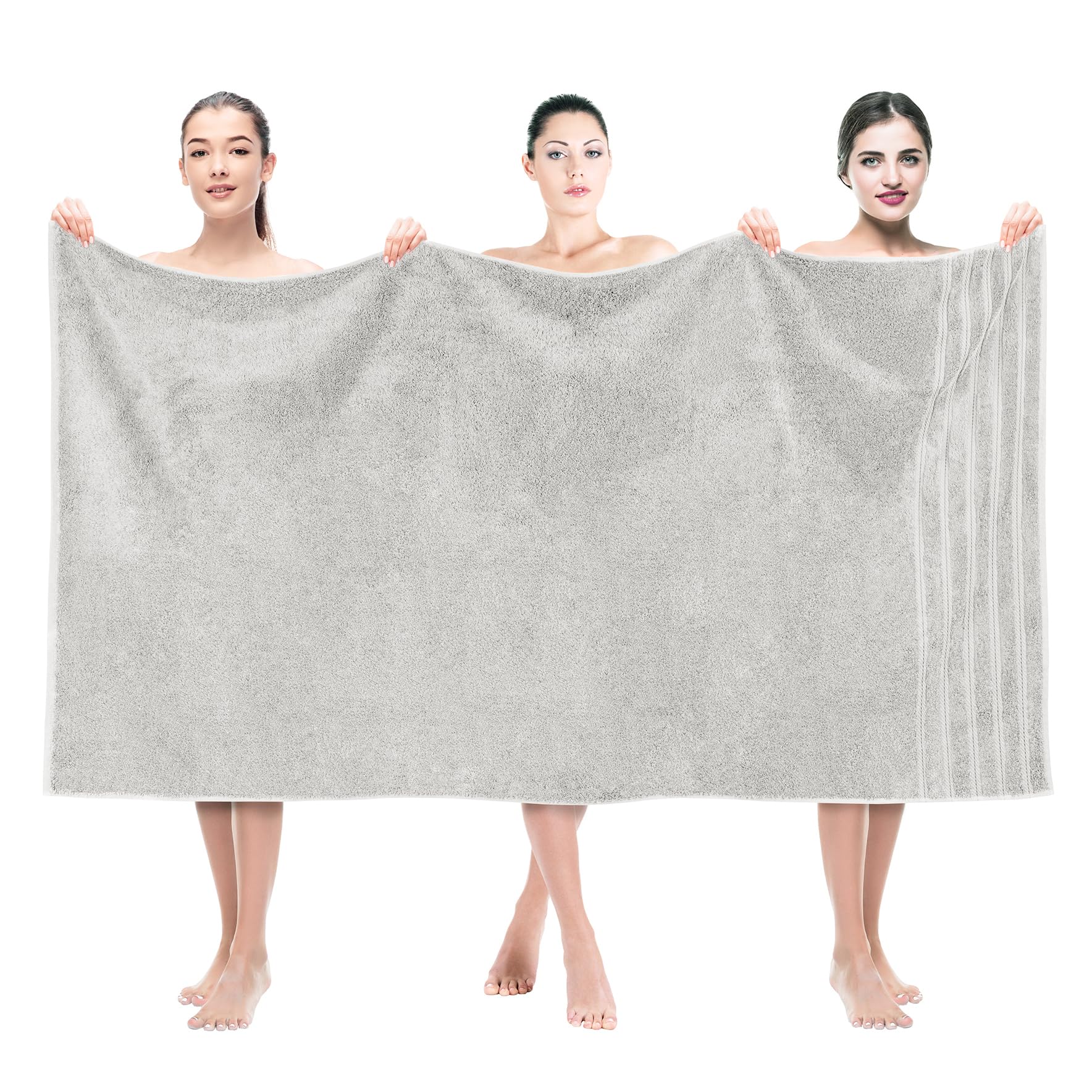 American Soft Linen Luxury 4 Piece Bath Towel Set, 600 GSM 100% Cotton Turkish Bath Towels for Bathroom, 27x54 in Large Bathroom Shower Towels, Dark Gray
