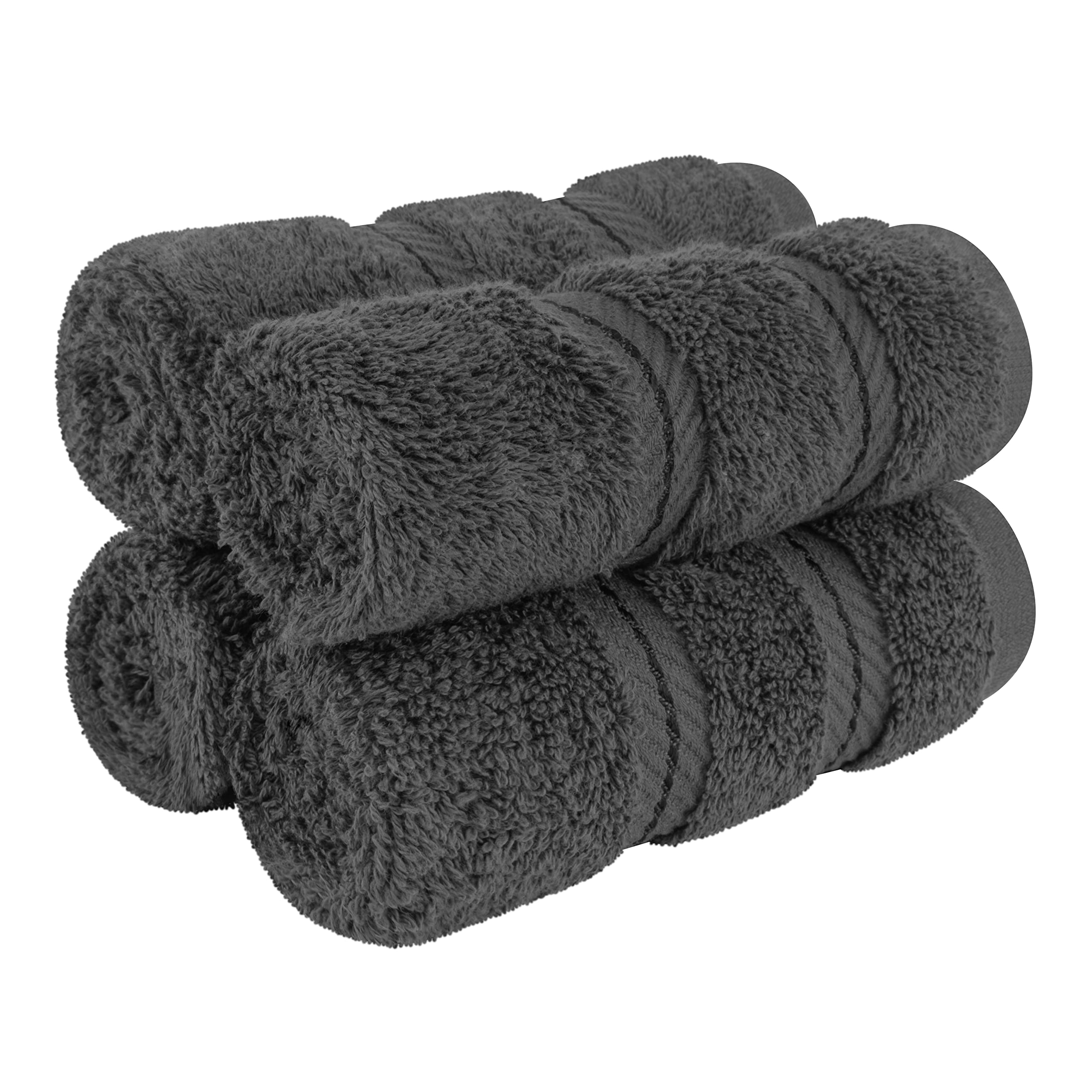 American Soft Linen Luxury 4 Piece Bath Towel Set, 600 GSM 100% Cotton Turkish Bath Towels for Bathroom, 27x54 in Large Bathroom Shower Towels, Dark Gray