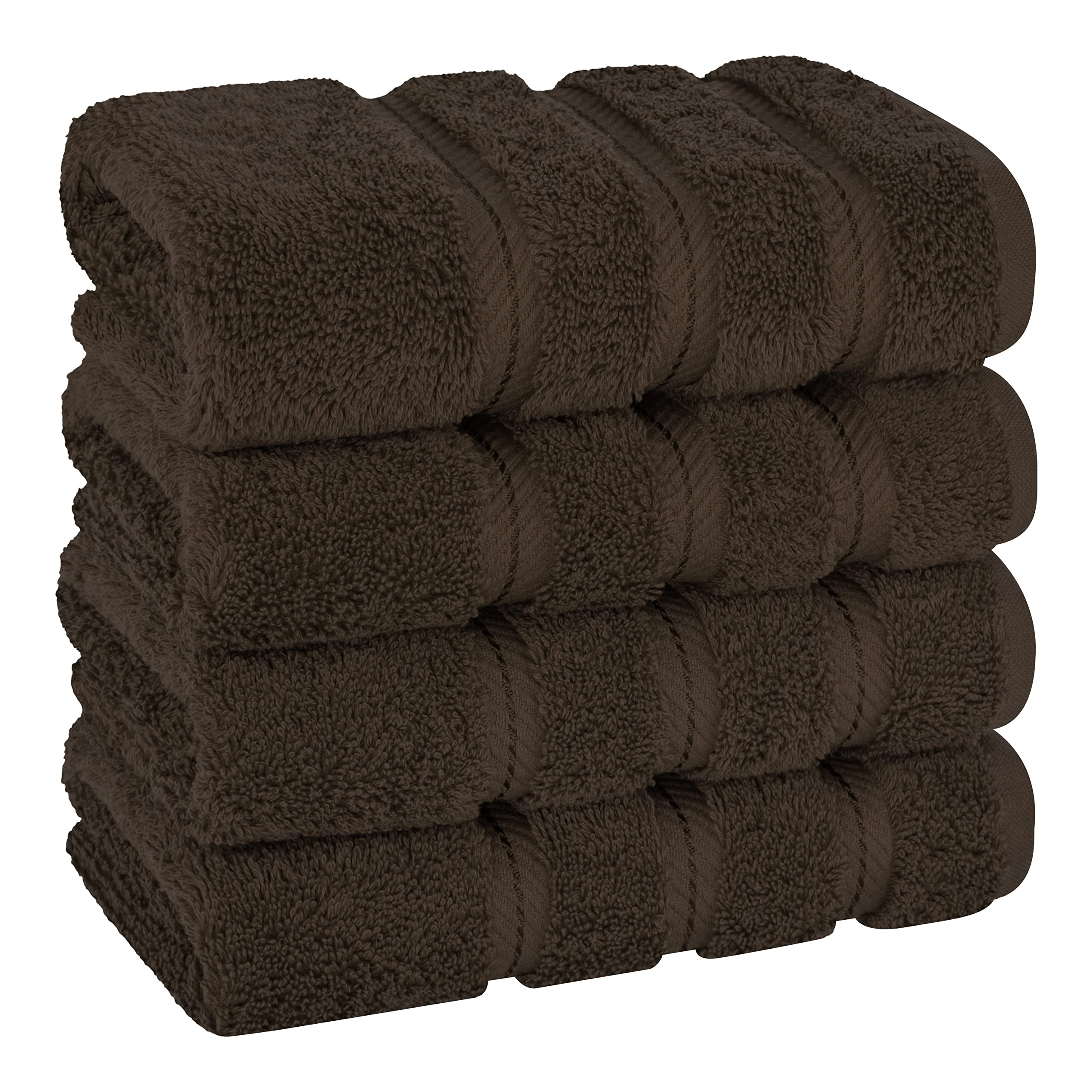 American Soft Linen Luxury 4 Piece Bath Towel Set, 600 GSM 100% Cotton Turkish Bath Towels for Bathroom, 27x54 in Large Bathroom Shower Towels, Dark Gray