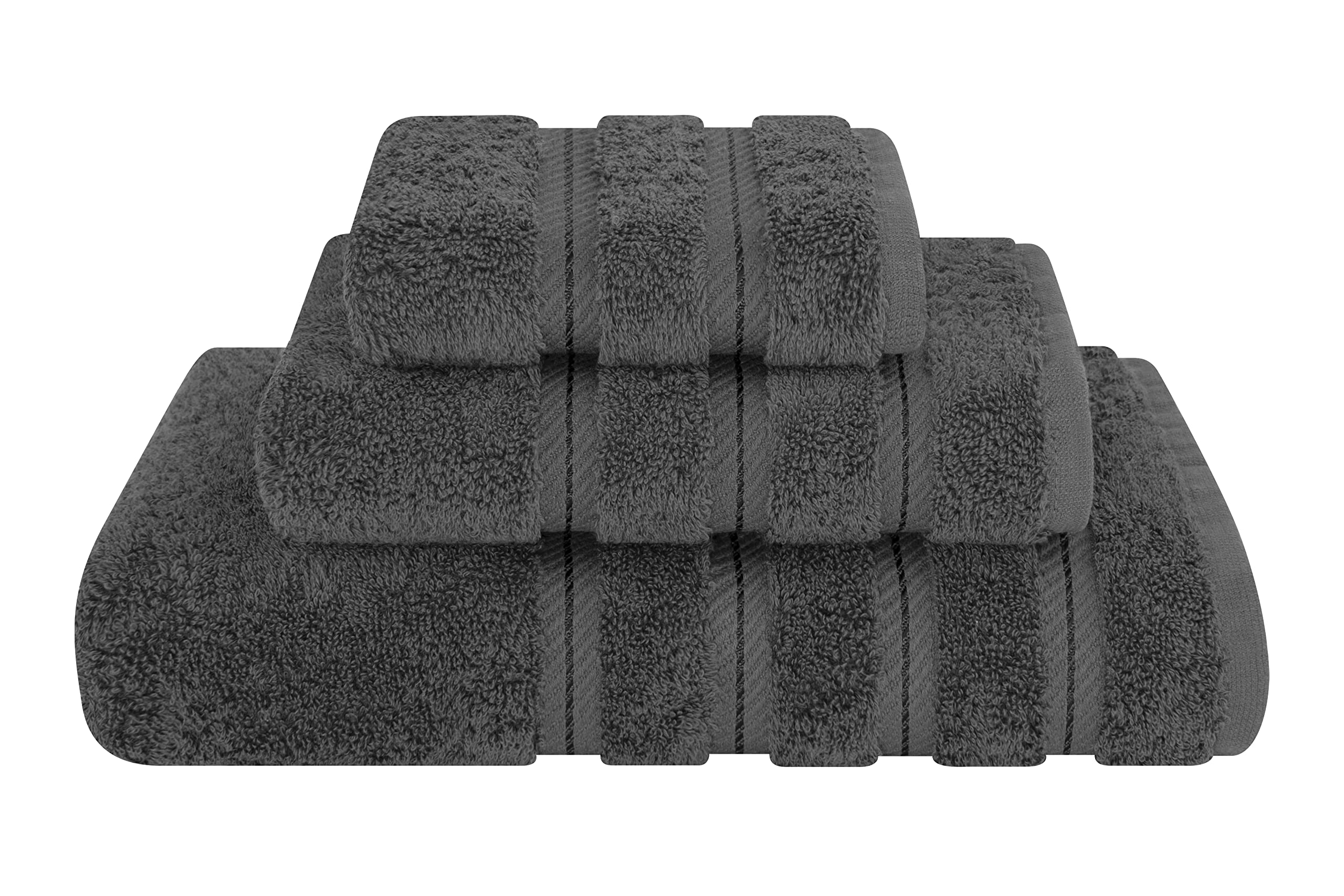 American Soft Linen Luxury 4 Piece Bath Towel Set, 600 GSM 100% Cotton Turkish Bath Towels for Bathroom, 27x54 in Large Bathroom Shower Towels, Dark Gray