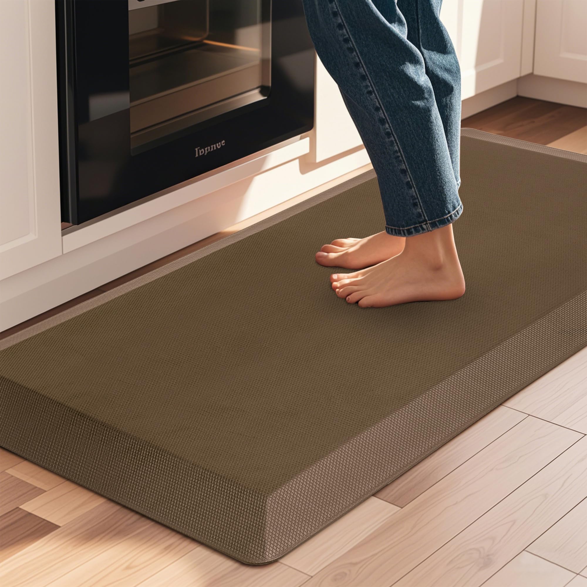Anti Fatigue Kitchen Mats for Floor, 9/10 Extra Thick Cushioned Standing Desk Mat, Comfort Memory Foam Ergonomic Kitchen Rugs and Mats Non-Slip Waterproof for Office, Kitchen, Sink, 20" x 32"