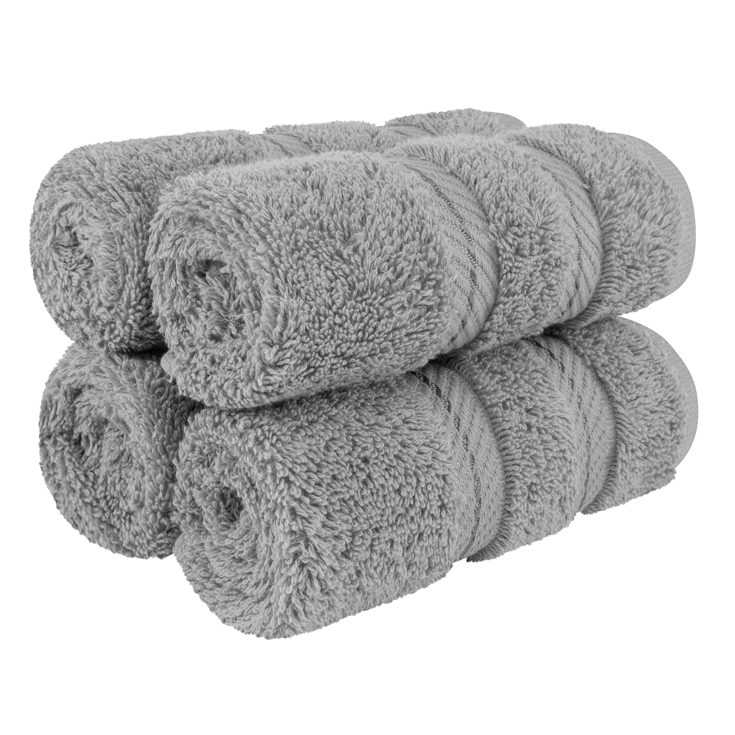 American Soft Linen Luxury 4 Piece Bath Towel Set, 600 GSM 100% Cotton Turkish Bath Towels for Bathroom, 27x54 in Large Bathroom Shower Towels, Dark Gray