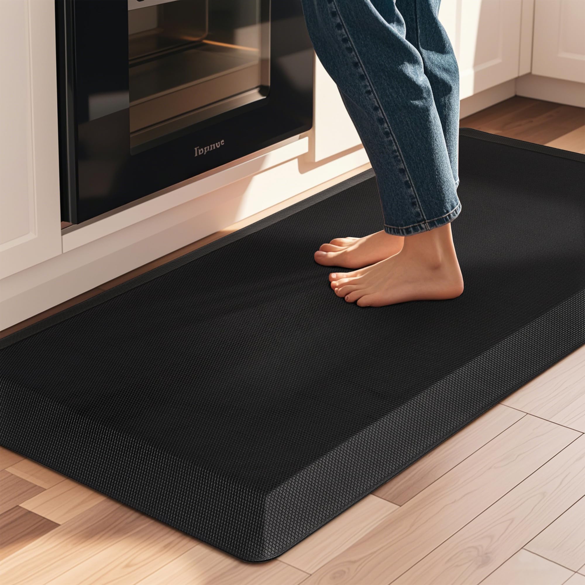 Anti Fatigue Kitchen Mats for Floor, 9/10 Extra Thick Cushioned Standing Desk Mat, Comfort Memory Foam Ergonomic Kitchen Rugs and Mats Non-Slip Waterproof for Office, Kitchen, Sink, 20" x 32"