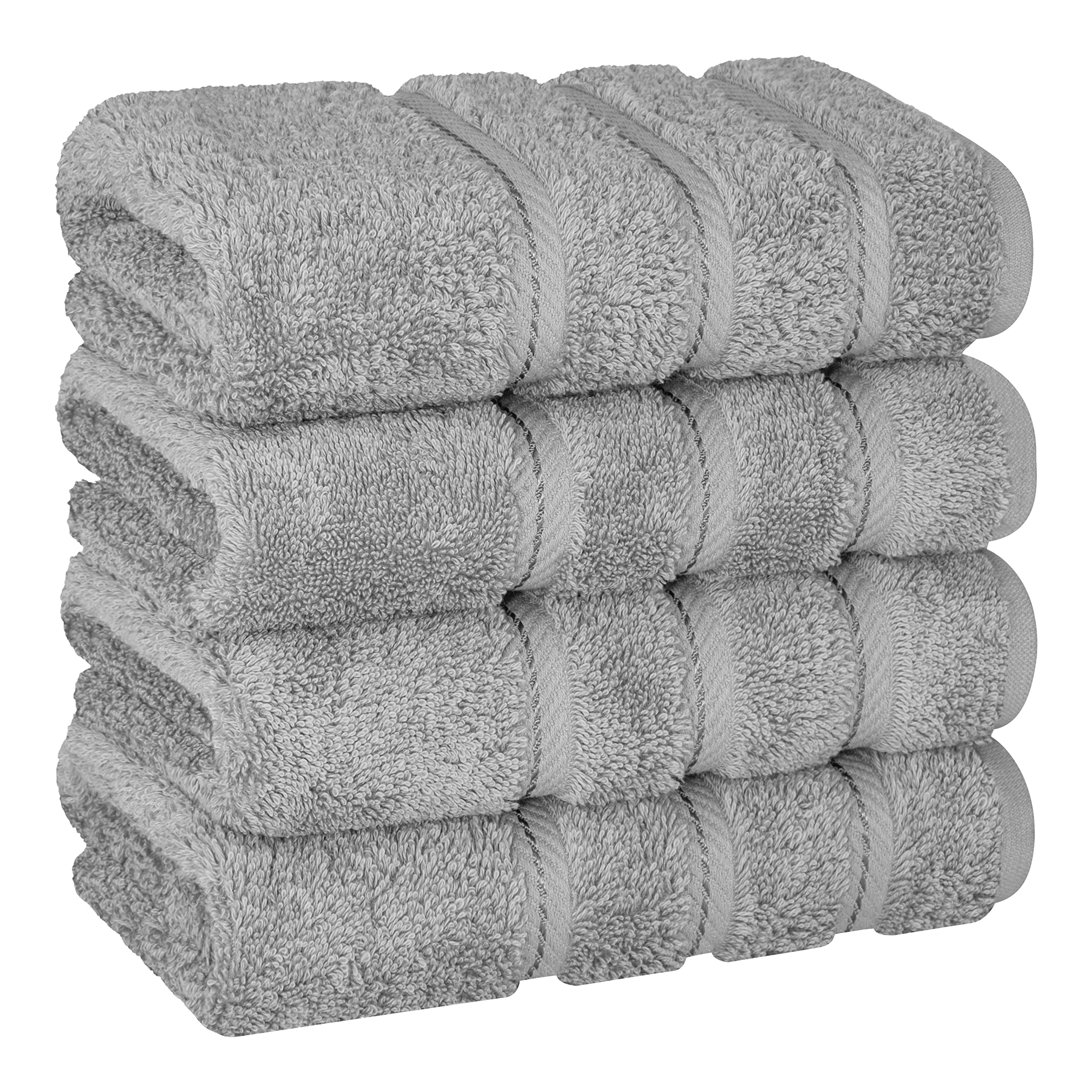 American Soft Linen Luxury 4 Piece Bath Towel Set, 600 GSM 100% Cotton Turkish Bath Towels for Bathroom, 27x54 in Large Bathroom Shower Towels, Dark Gray