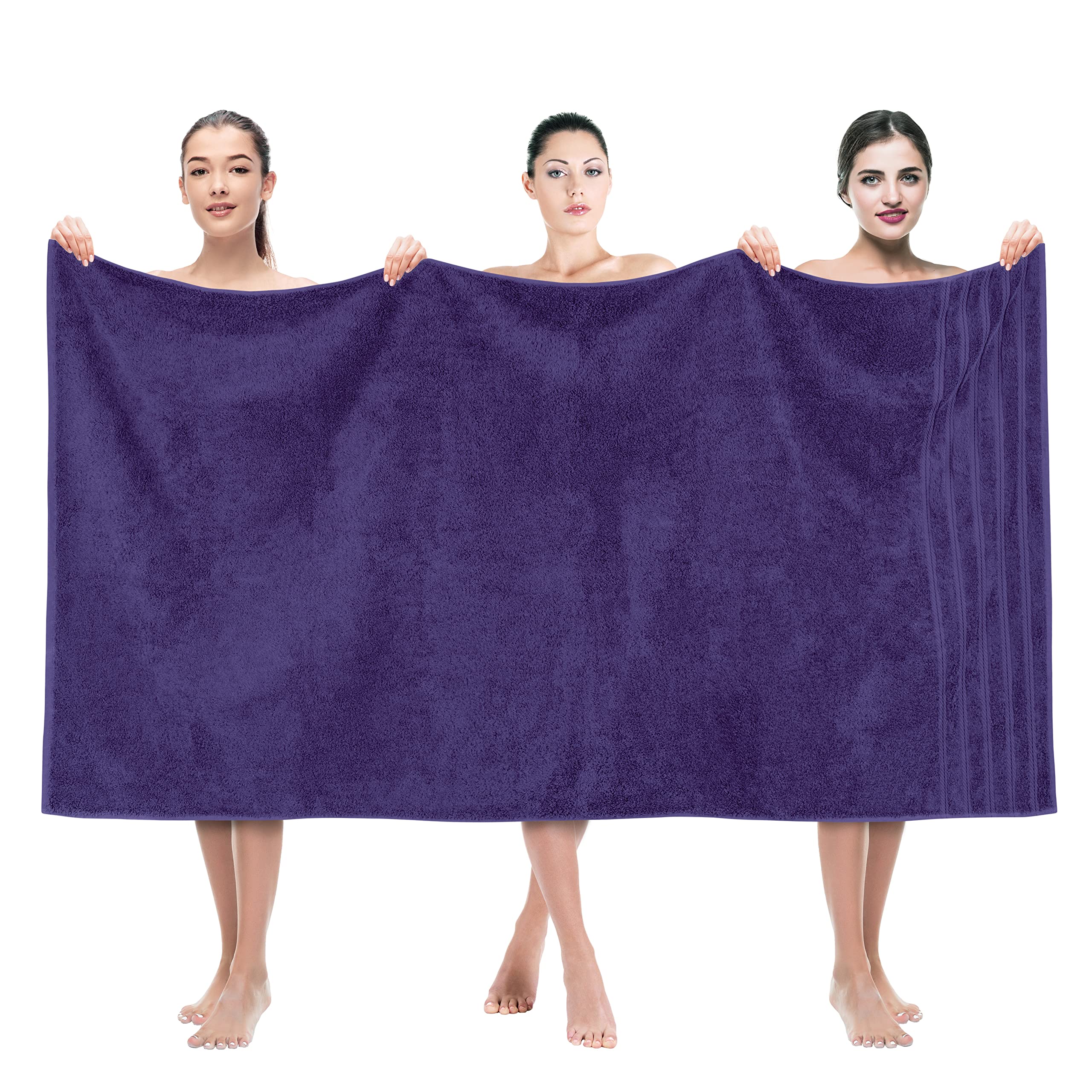 American Soft Linen Luxury 4 Piece Bath Towel Set, 600 GSM 100% Cotton Turkish Bath Towels for Bathroom, 27x54 in Large Bathroom Shower Towels, Dark Gray