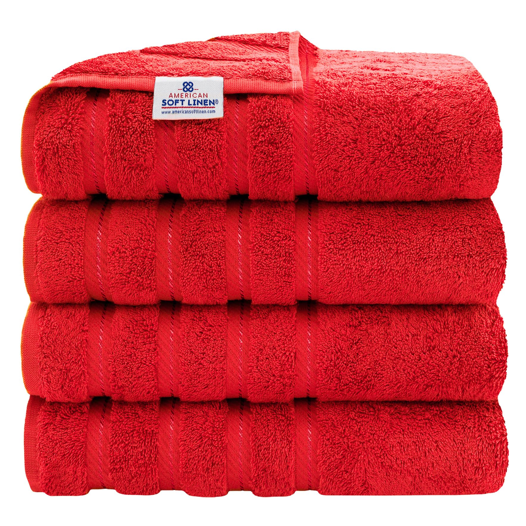 American Soft Linen Luxury 4 Piece Bath Towel Set, 600 GSM 100% Cotton Turkish Bath Towels for Bathroom, 27x54 in Large Bathroom Shower Towels, Dark Gray