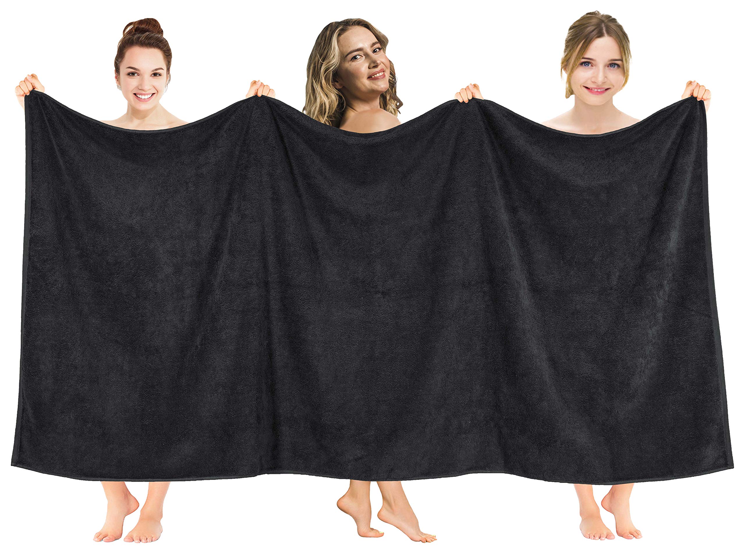 American Soft Linen Luxury 4 Piece Bath Towel Set, 600 GSM 100% Cotton Turkish Bath Towels for Bathroom, 27x54 in Large Bathroom Shower Towels, Dark Gray