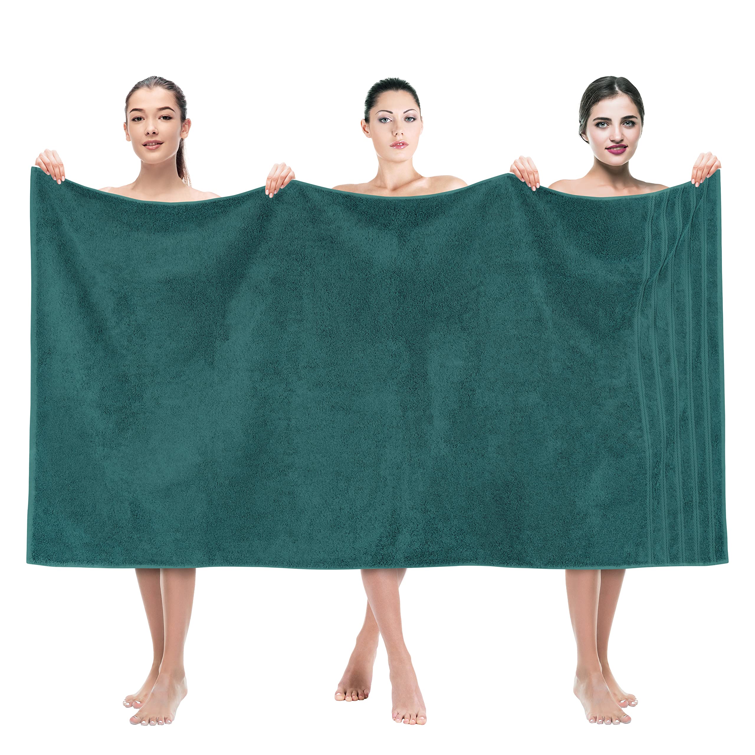 American Soft Linen Luxury 4 Piece Bath Towel Set, 600 GSM 100% Cotton Turkish Bath Towels for Bathroom, 27x54 in Large Bathroom Shower Towels, Dark Gray