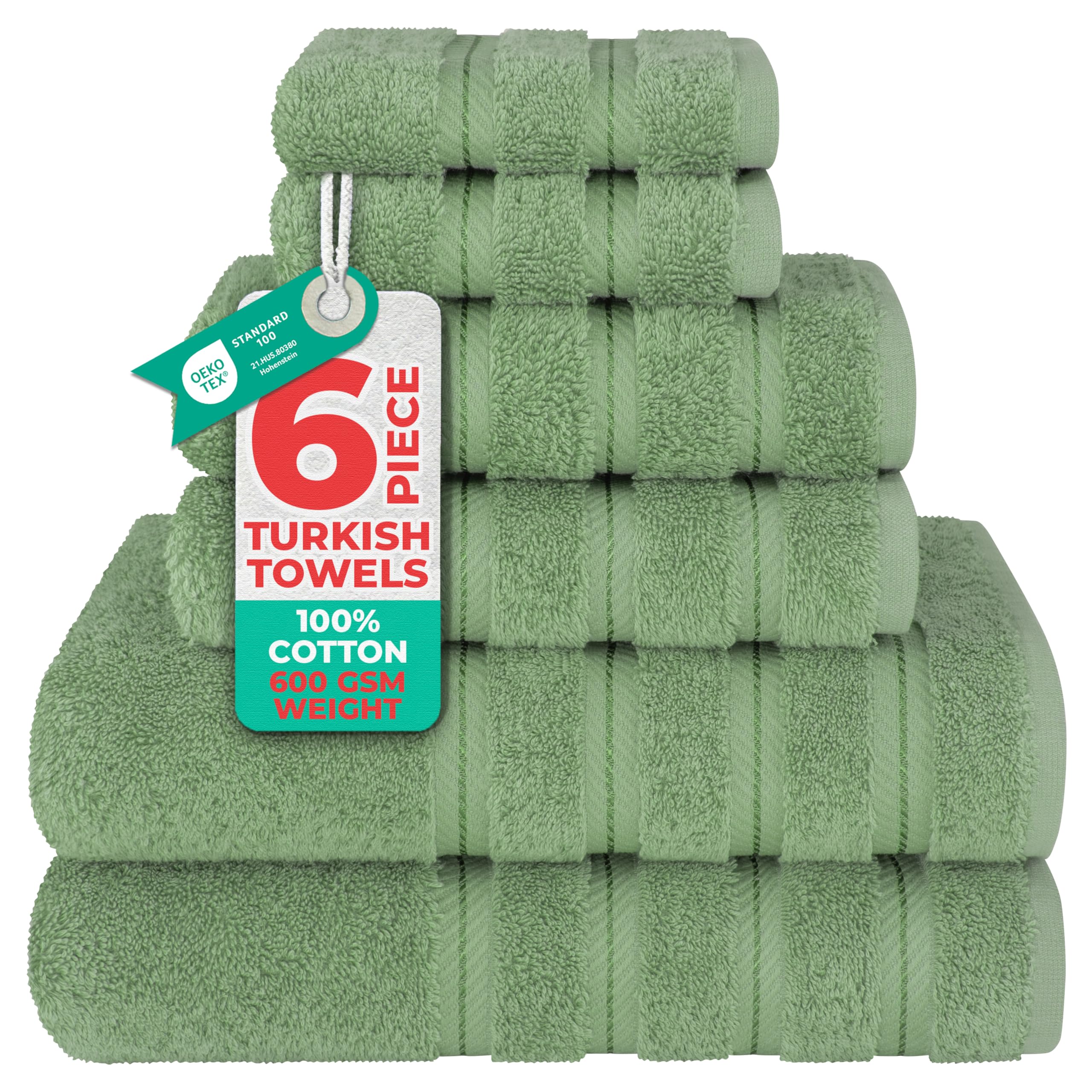 American Soft Linen Luxury 4 Piece Bath Towel Set, 600 GSM 100% Cotton Turkish Bath Towels for Bathroom, 27x54 in Large Bathroom Shower Towels, Dark Gray