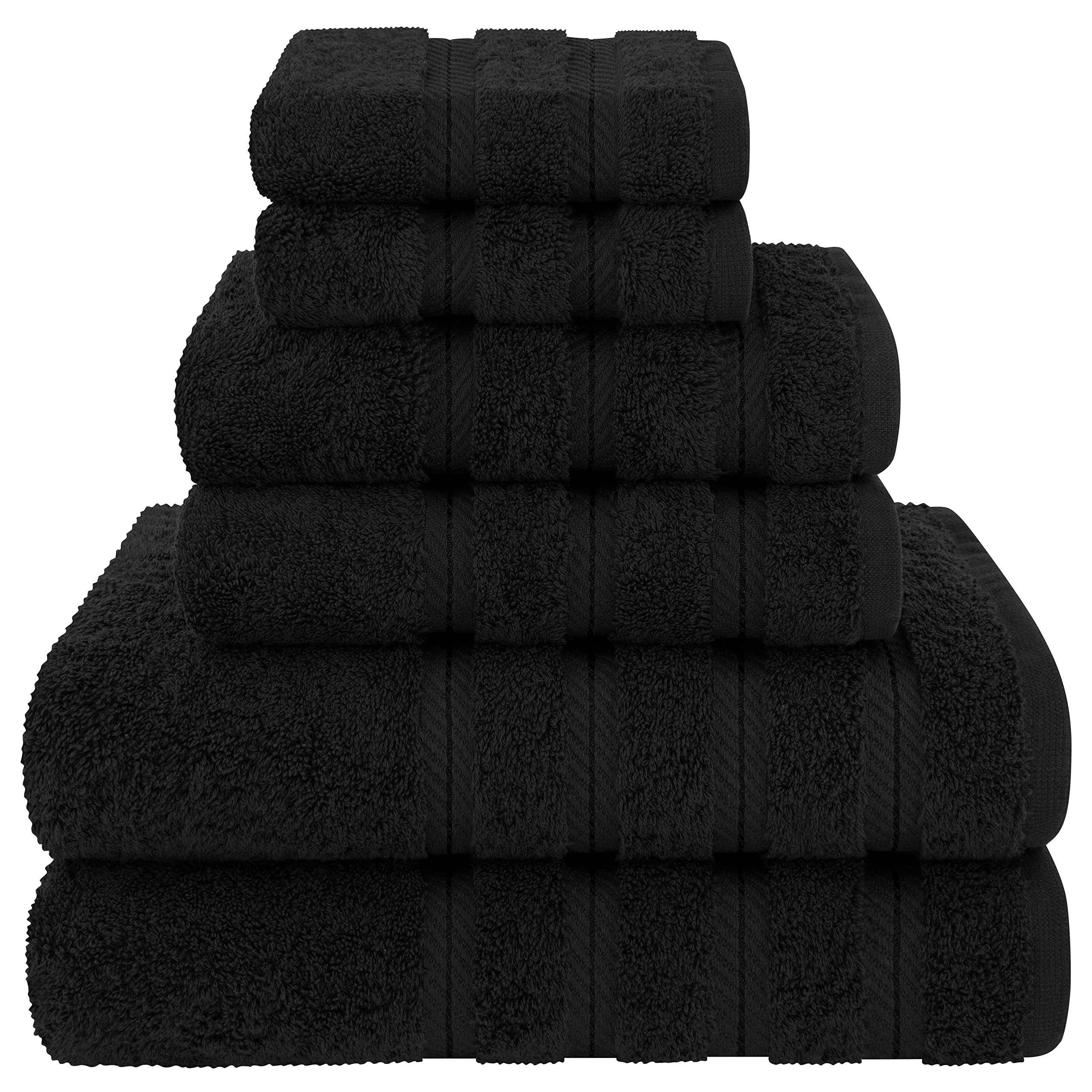 American Soft Linen Luxury 4 Piece Bath Towel Set, 600 GSM 100% Cotton Turkish Bath Towels for Bathroom, 27x54 in Large Bathroom Shower Towels, Dark Gray