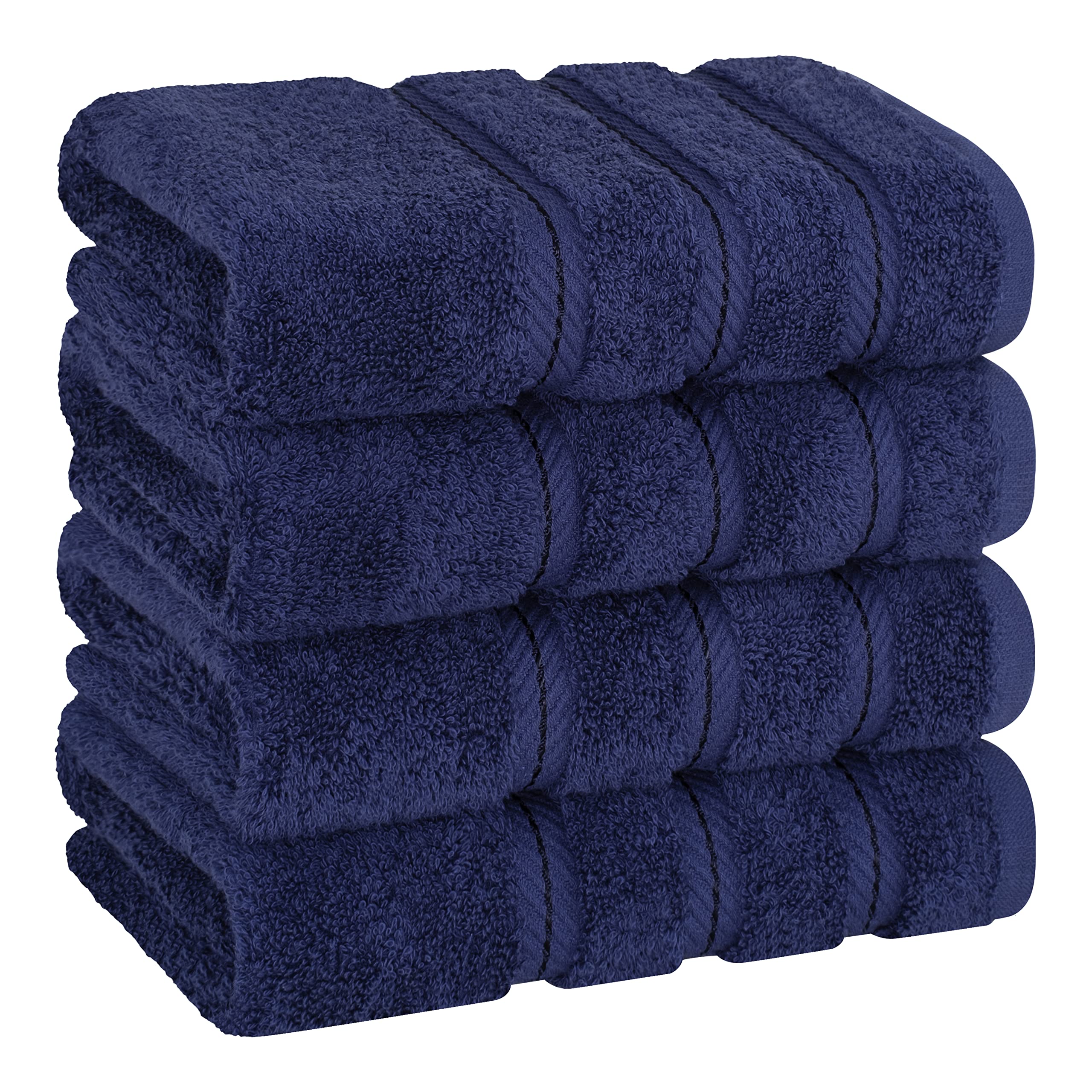 American Soft Linen Luxury 4 Piece Bath Towel Set, 600 GSM 100% Cotton Turkish Bath Towels for Bathroom, 27x54 in Large Bathroom Shower Towels, Dark Gray