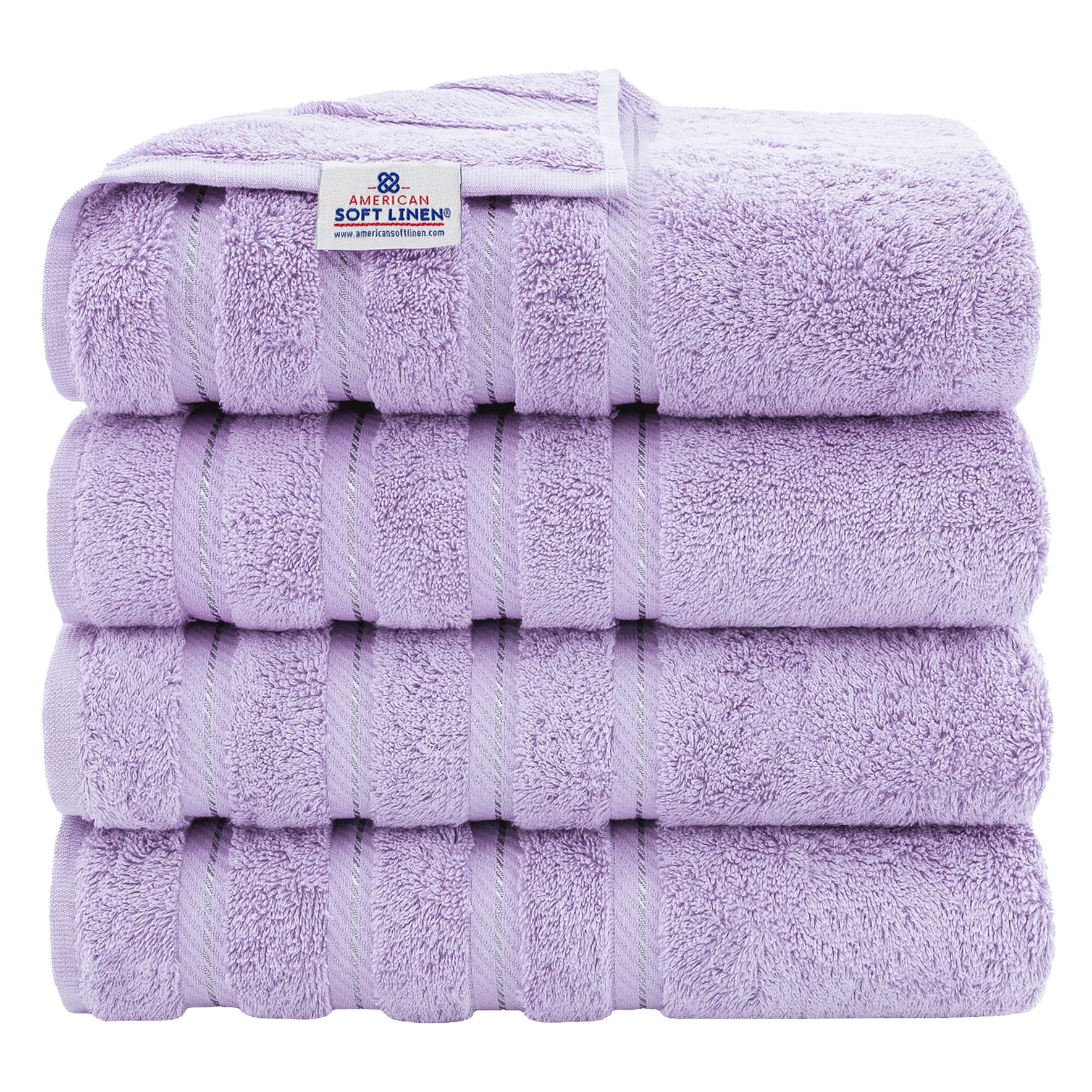 American Soft Linen Luxury 4 Piece Bath Towel Set, 600 GSM 100% Cotton Turkish Bath Towels for Bathroom, 27x54 in Large Bathroom Shower Towels, Dark Gray
