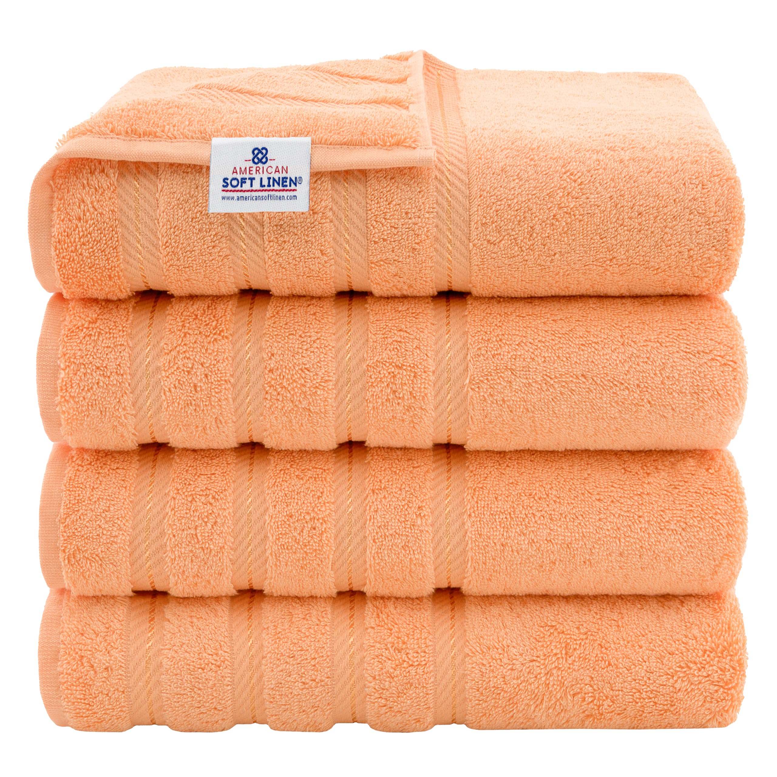 American Soft Linen Luxury 4 Piece Bath Towel Set, 600 GSM 100% Cotton Turkish Bath Towels for Bathroom, 27x54 in Large Bathroom Shower Towels, Dark Gray