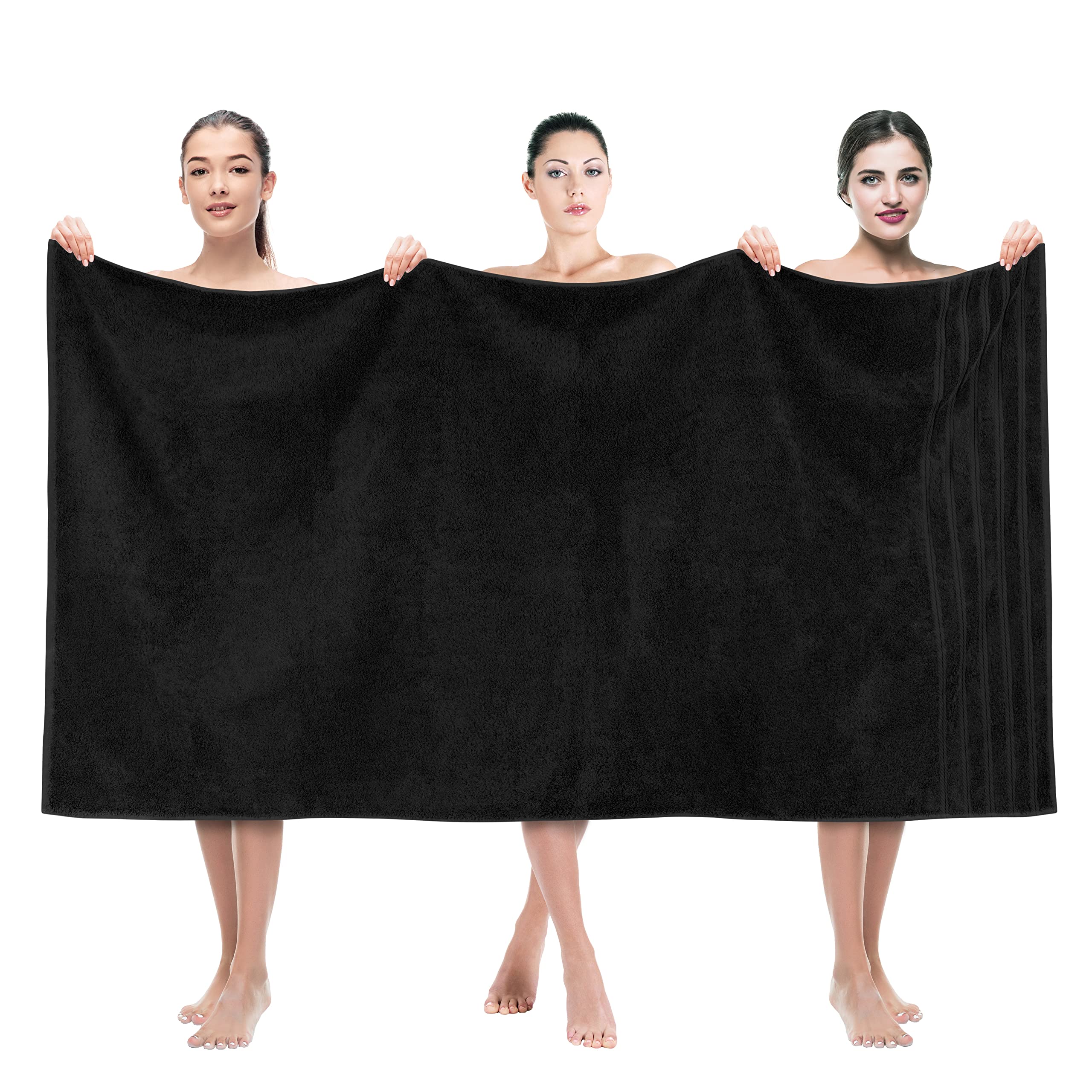 American Soft Linen Luxury 4 Piece Bath Towel Set, 600 GSM 100% Cotton Turkish Bath Towels for Bathroom, 27x54 in Large Bathroom Shower Towels, Dark Gray