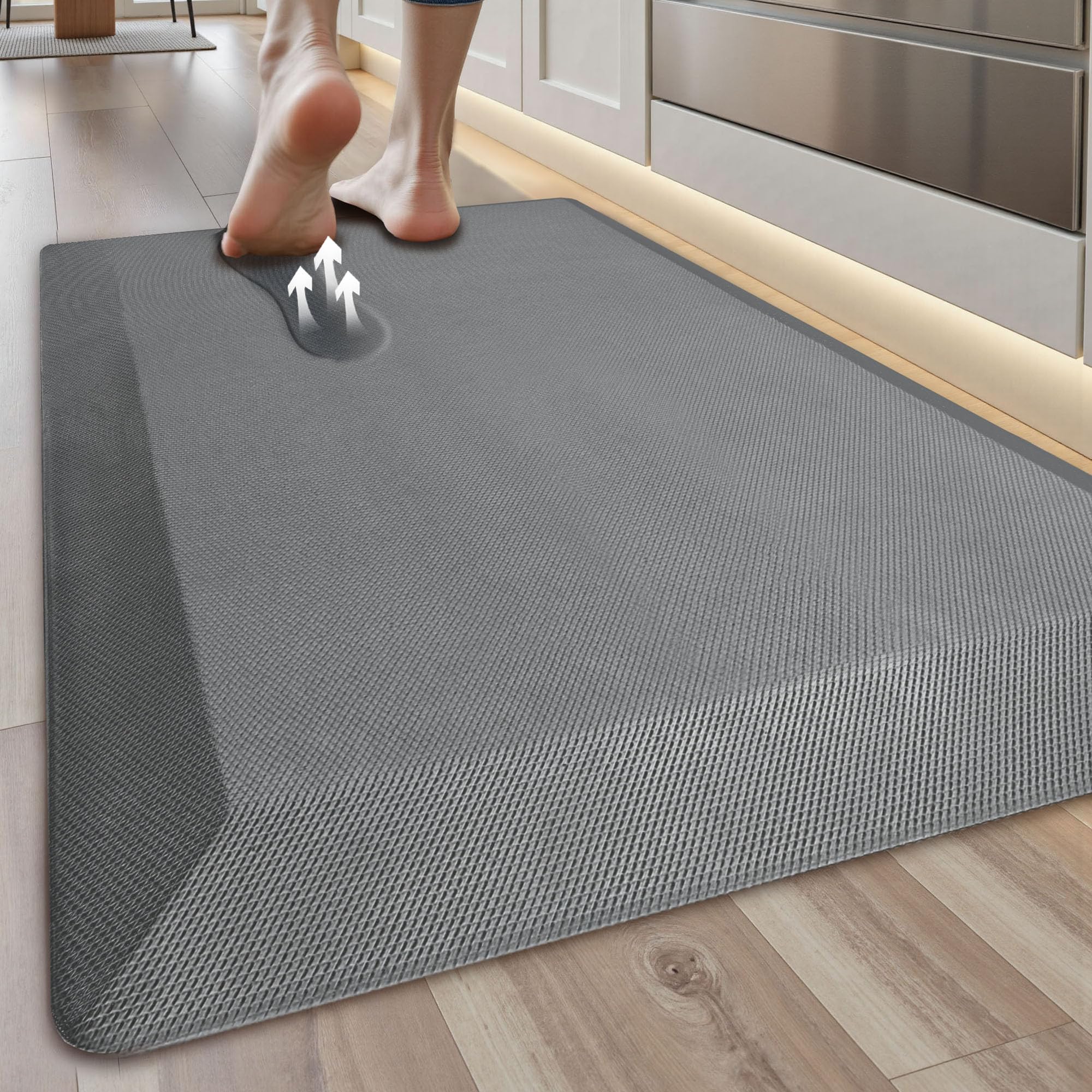 Anti Fatigue Kitchen Mats for Floor, 9/10 Extra Thick Cushioned Standing Desk Mat, Comfort Memory Foam Ergonomic Kitchen Rugs and Mats Non-Slip Waterproof for Office, Kitchen, Sink, 20" x 32"