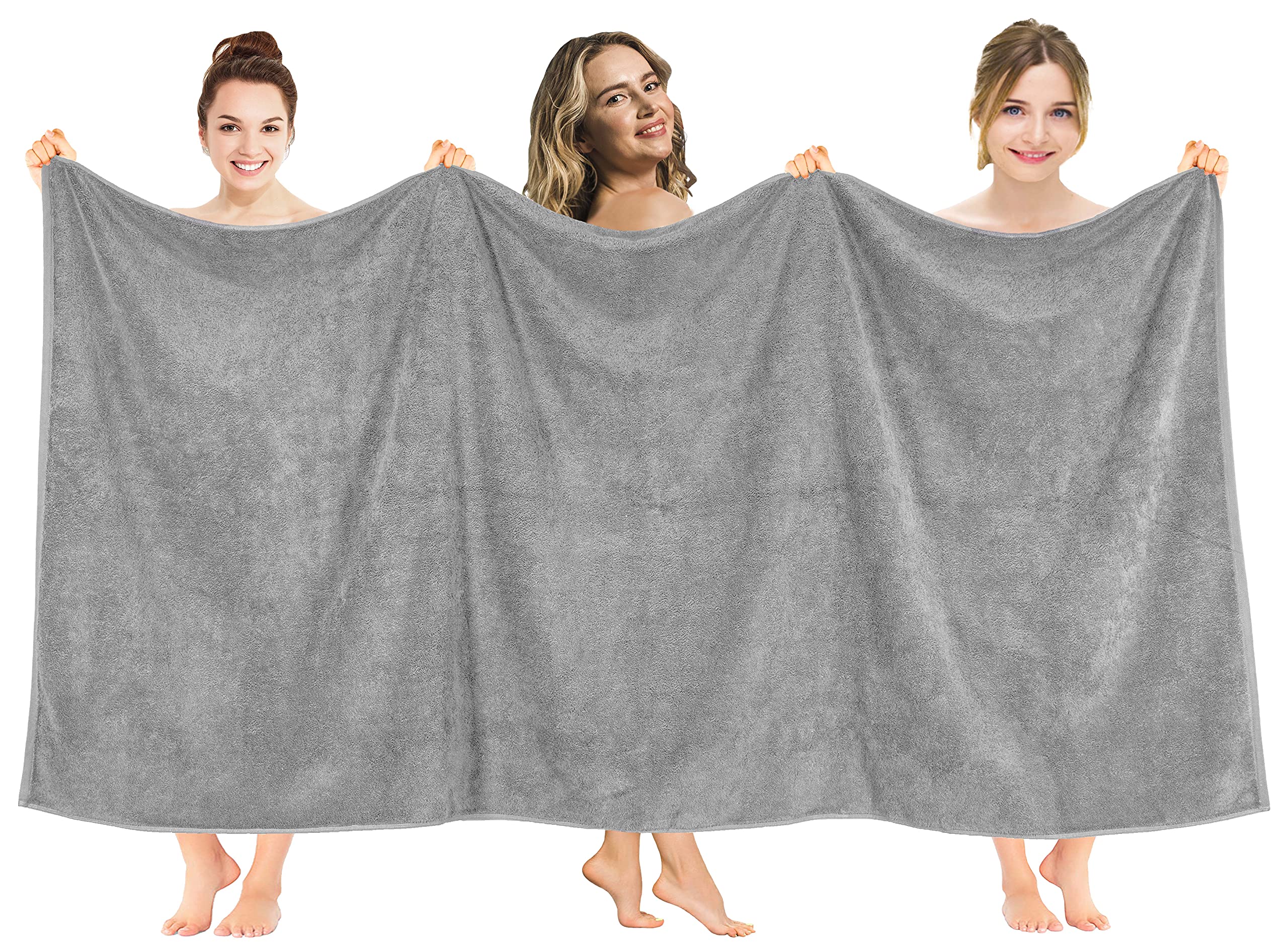 American Soft Linen Luxury 4 Piece Bath Towel Set, 600 GSM 100% Cotton Turkish Bath Towels for Bathroom, 27x54 in Large Bathroom Shower Towels, Dark Gray