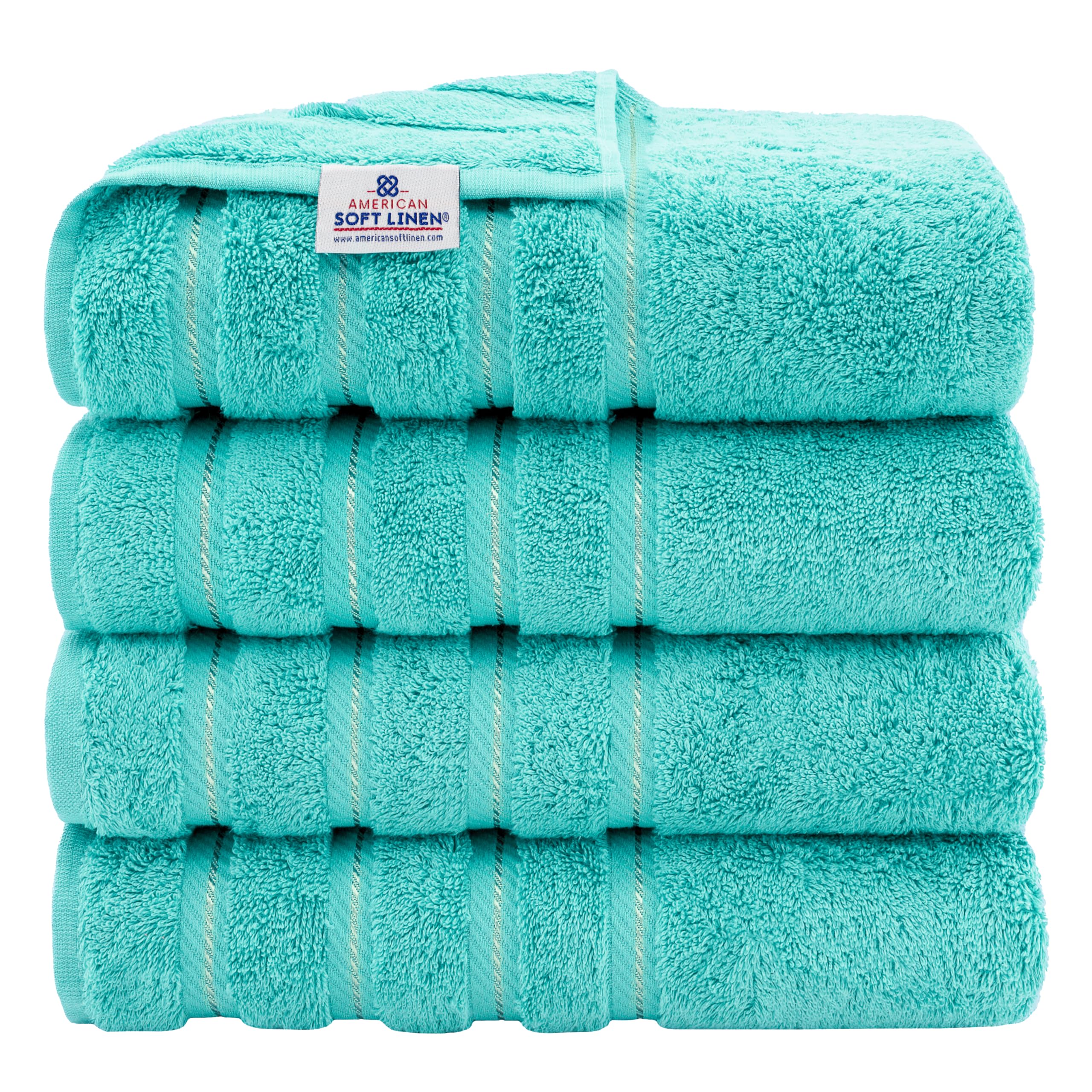 American Soft Linen Luxury 4 Piece Bath Towel Set, 600 GSM 100% Cotton Turkish Bath Towels for Bathroom, 27x54 in Large Bathroom Shower Towels, Dark Gray